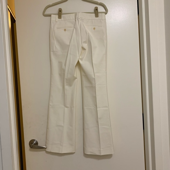 Theory cotton cream stretch pants. - Picture 2 of 8